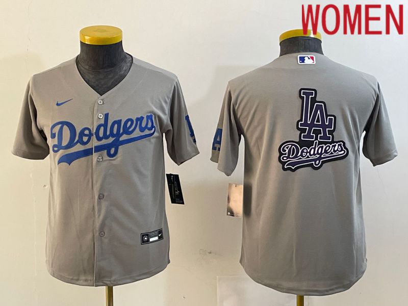 Women Los Angeles Dodgers Blank Grey Nike Game MLB Jersey style 2
